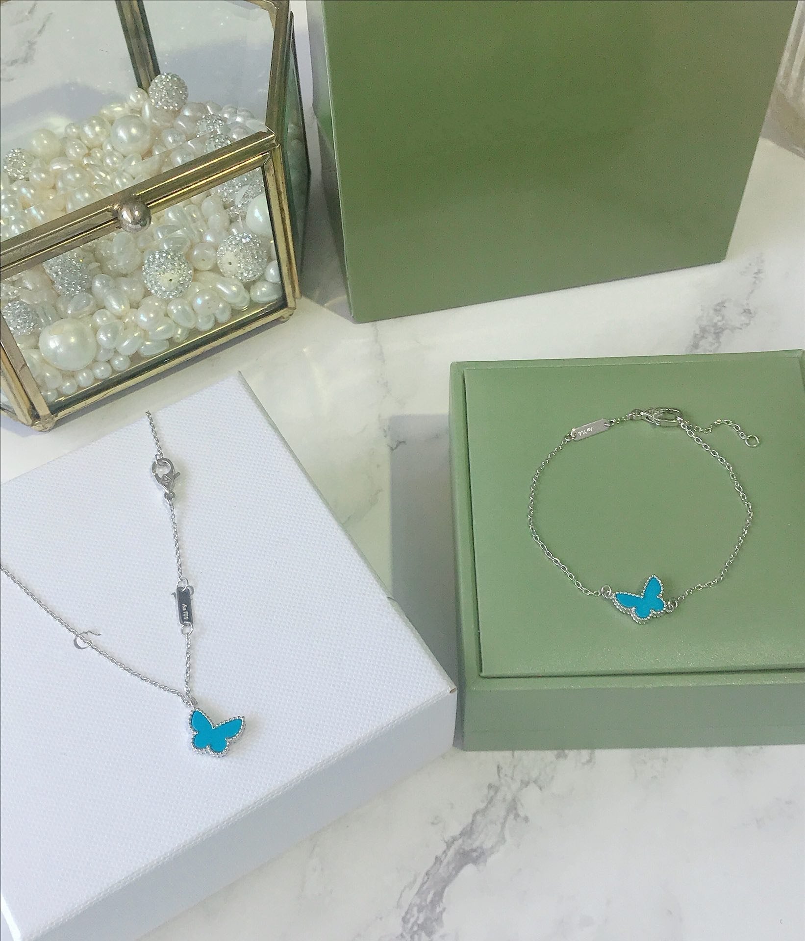 Van Cleef & Arpels BUTTERFLY TURQUOISE SILVER BRACELET