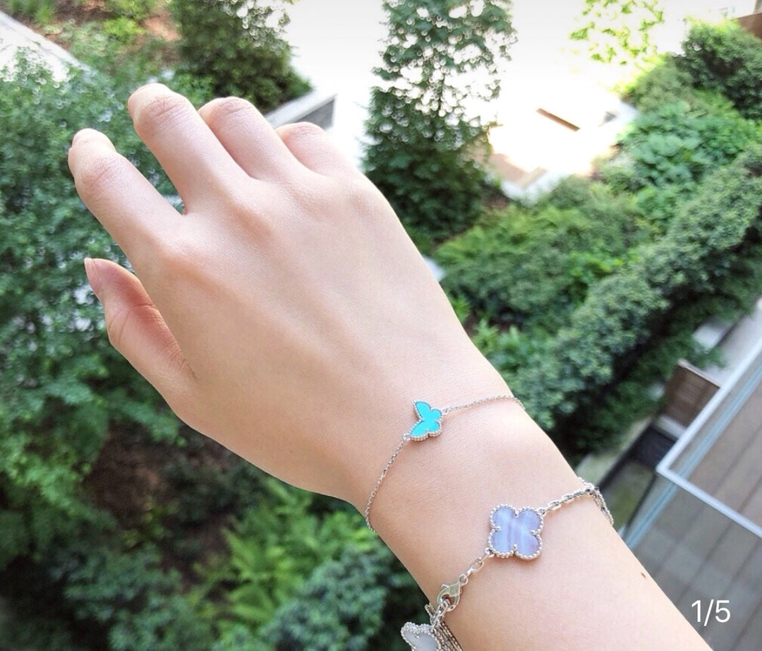 Van Cleef & Arpels BUTTERFLY TURQUOISE SILVER BRACELET