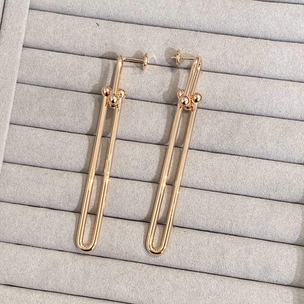 TIFFANY HARDWEAR DOUBLE LONG LINK EARRINGS