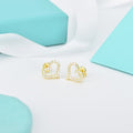 TIFFANY OPEN HEART STUD DIAMOND EARRINGS