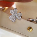 Van Cleef & Arpels CLOVER COMOS SILVER DIAMOND EARRINGS