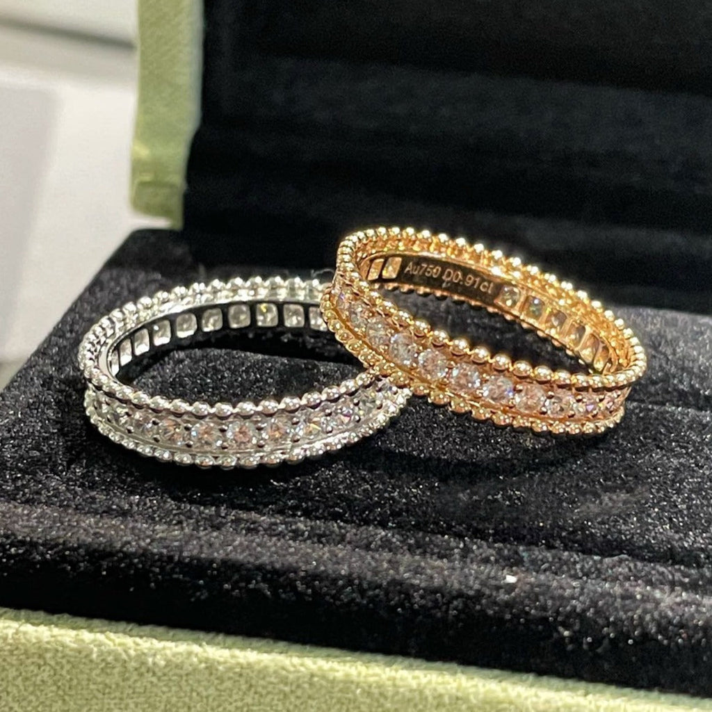 Van Cleef & Arpels PERLEE DIAMOND PINK GOLD RING