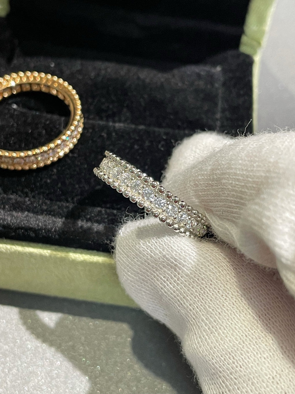 Van Cleef & Arpels PERLEE DIAMOND PINK GOLD RING