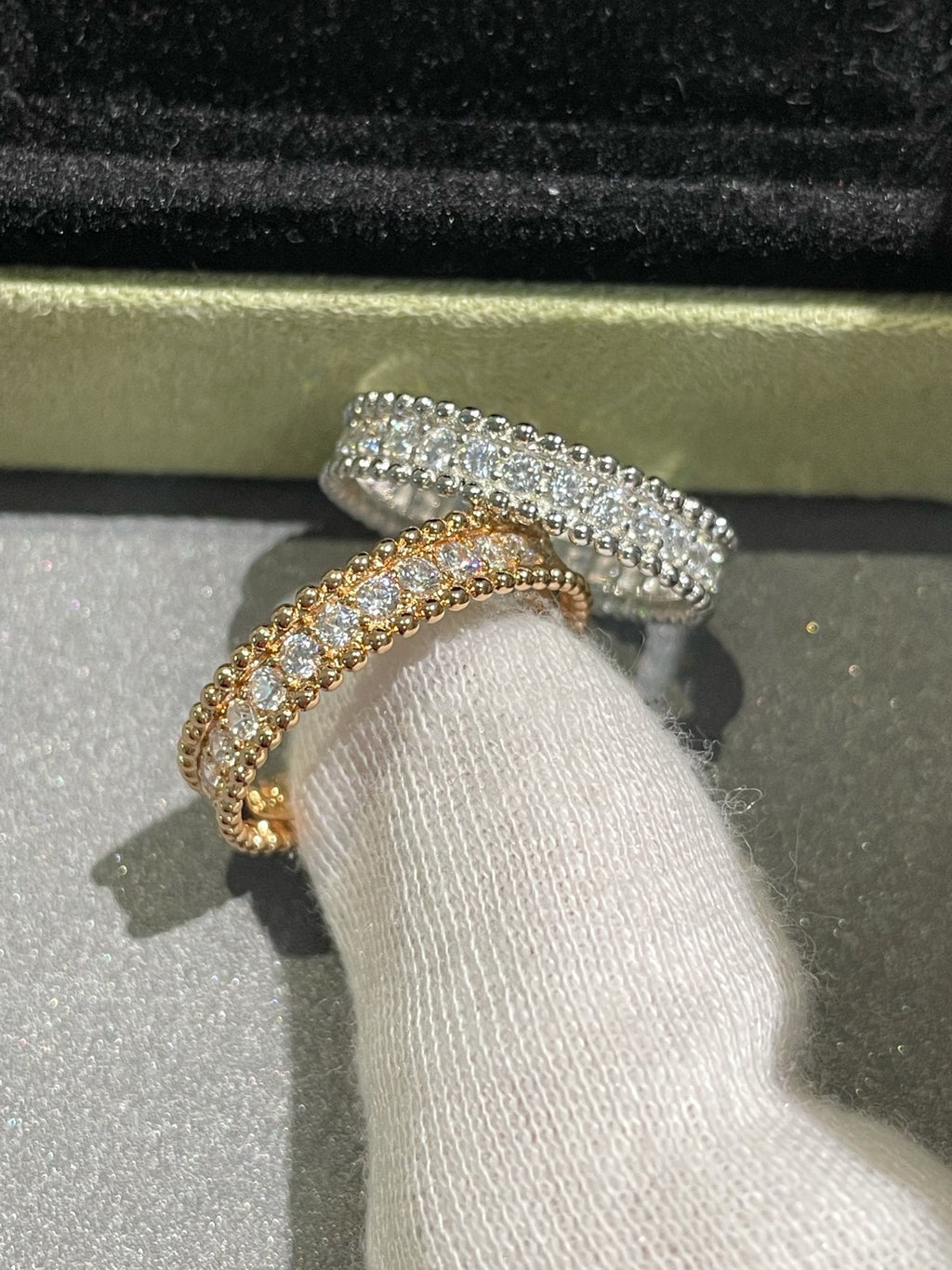Van Cleef & Arpels PERLEE DIAMOND PINK GOLD RING