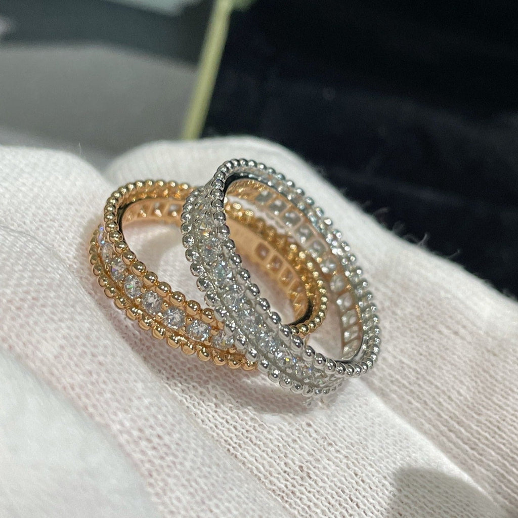 Van Cleef & Arpels PERLEE DIAMOND PINK GOLD RING