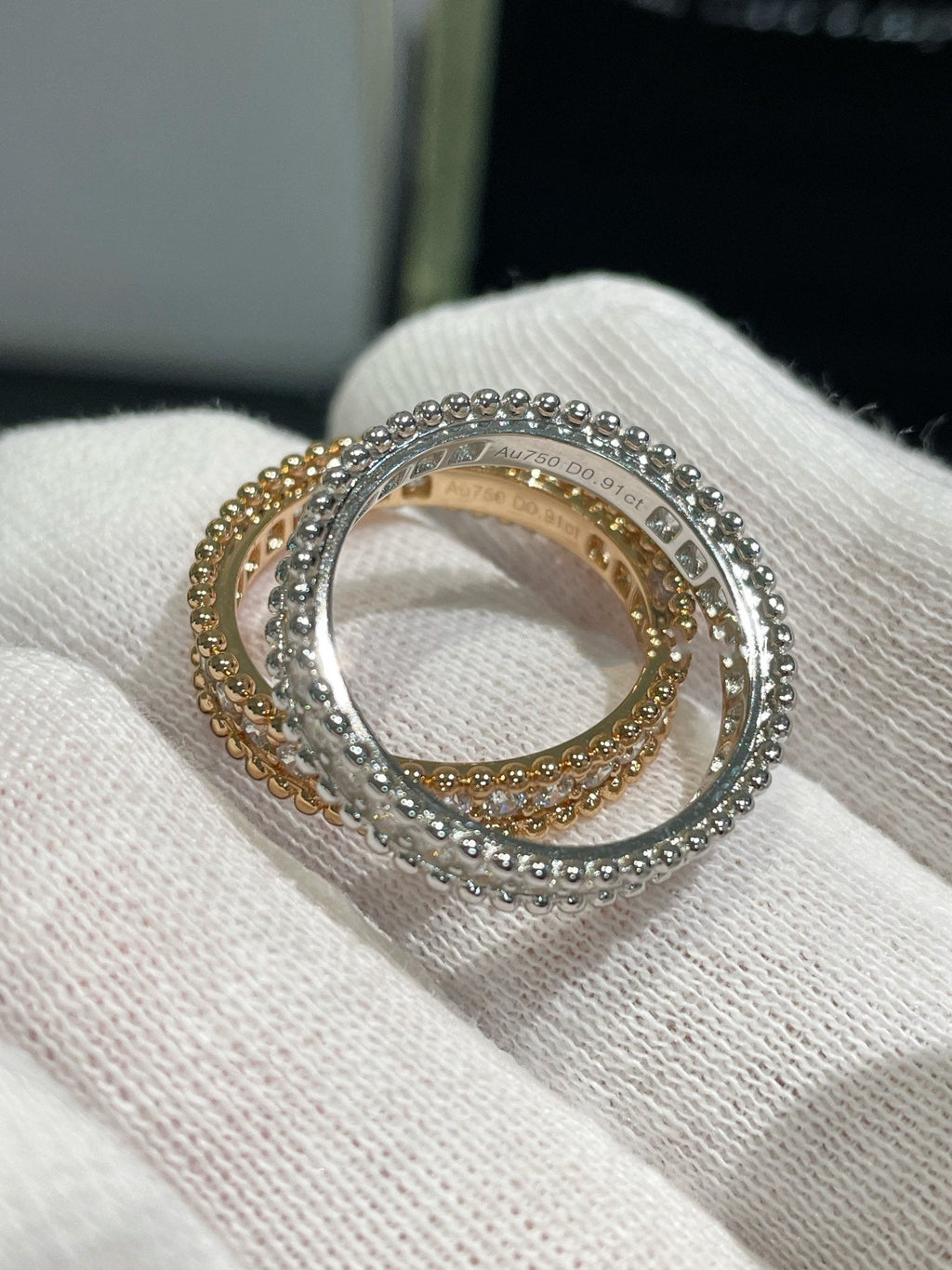 Van Cleef & Arpels PERLEE DIAMOND PINK GOLD RING