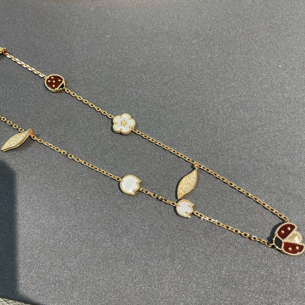 Van Cleef & Arpels LUCKY SPRING 15 MOTIFS GOLD NECKLACE