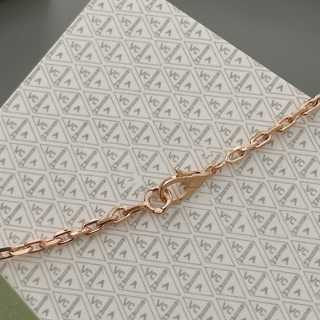 Van Cleef & Arpels LUCKY SPRING 15 MOTIFS PINK GOLD NECKLACE