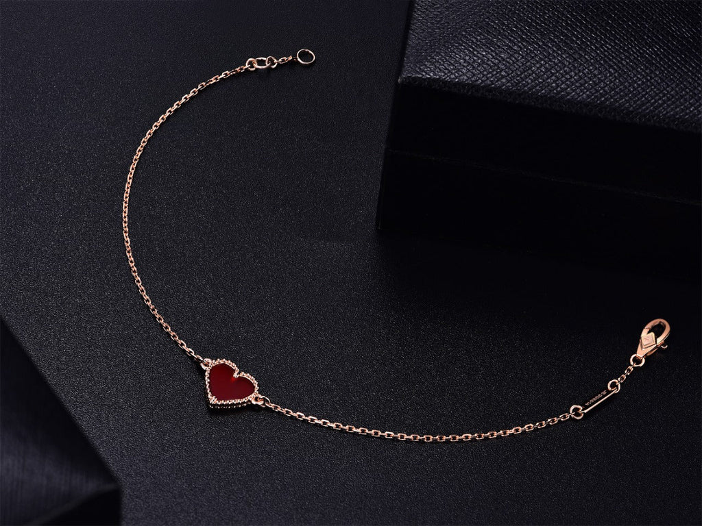 Van Cleef & Arpels HEART CARNELIAN PINK GOLD BRACELET