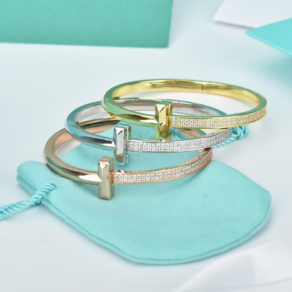 TIFFANY WIDE DIAMONDS HINGED BANGLE