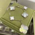 Van Cleef & Arpels CLOVER 5 MOTIFS SIVLER WHITE MOP BRACELET
