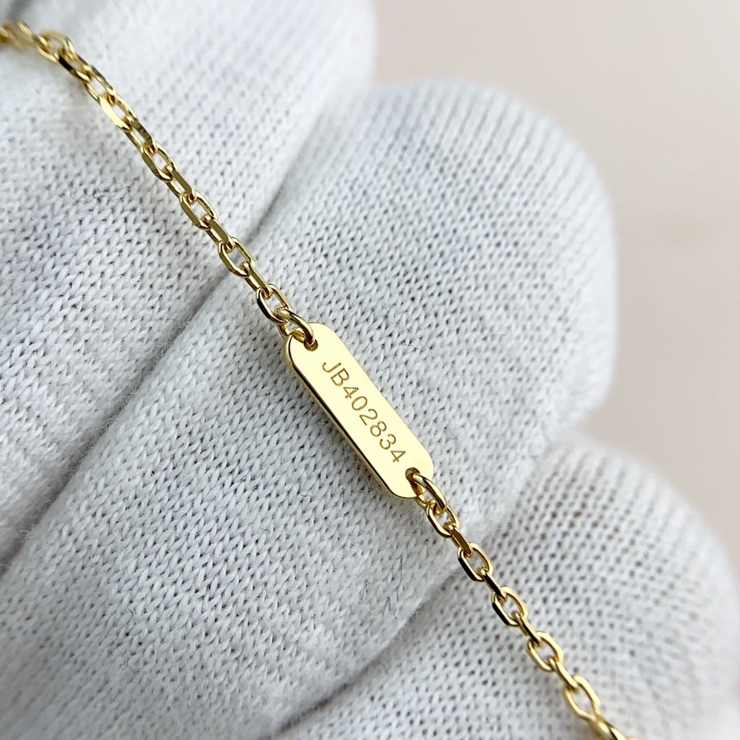 Van Cleef & Arpels CLOVER PEDANT PINK MOP GOLD NECKLACE