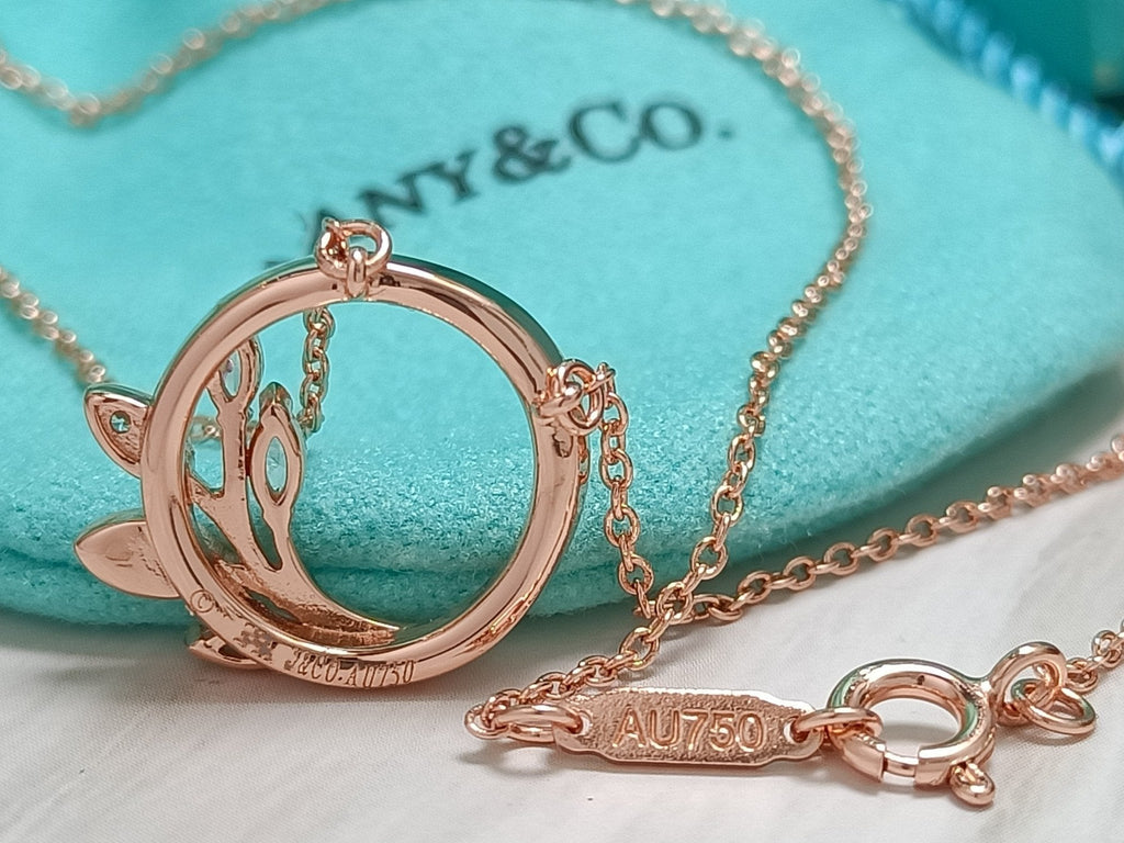 TIFFANY DIAMOND VINE CIRCLE PENDANT PLATINUM NECKLACE