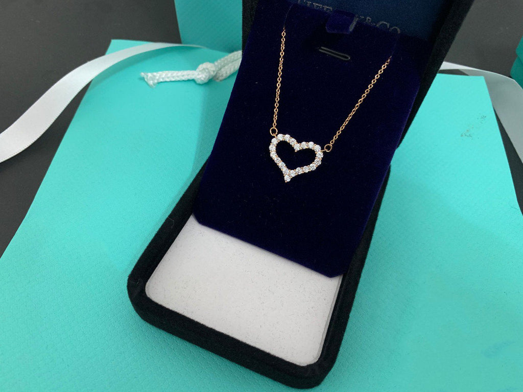 TIFFANY LARGE DIAMOND HEART NECKLACE