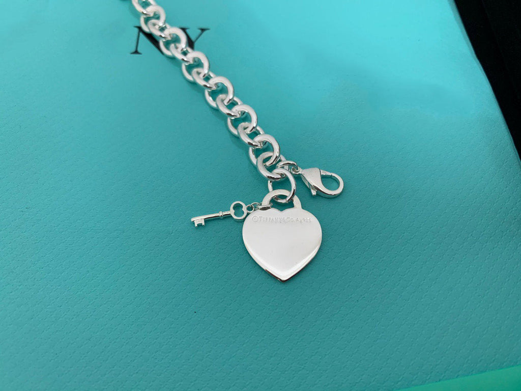 TIFFANY KEY HEART CARD CHUNKY INTERLOCKING BRACELET LENGTH