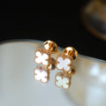 Van Cleef & Arpels CLOVER MINI PINK GOLD MOP EARRINGS