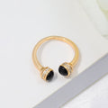 POSSEISION ONYX DIAMOND PINK GOLD RING
