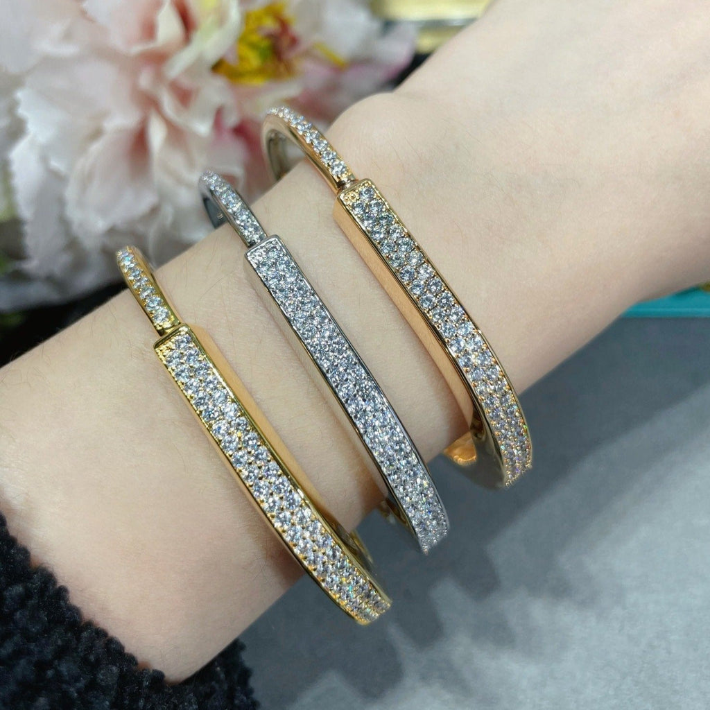 TIFFANY LOCK BRACELET DIAMOND PAVED
