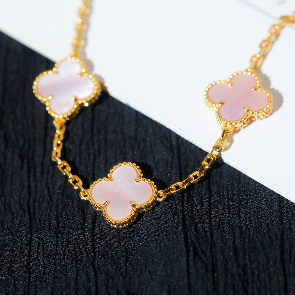Van Cleef & Arpels CLOVER 5 PINK MOP GOLD BRACELET