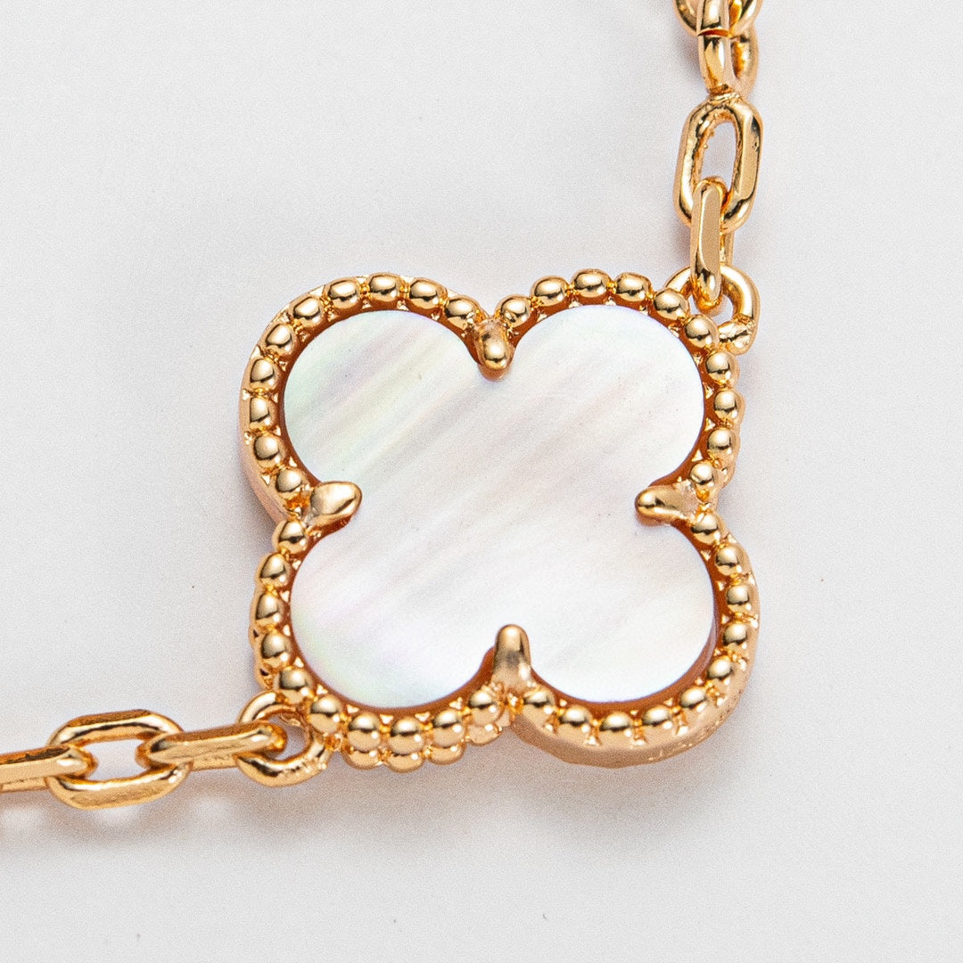 Van Cleef & Arpels CLOVER 5 PINK MOP GOLD BRACELET