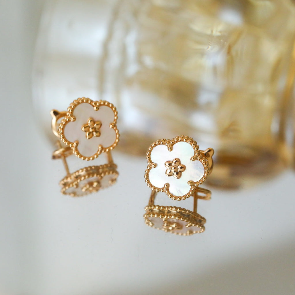 Van Cleef & Arpels LUCKY SPRING PINK GOLD MOP EARRINGS
