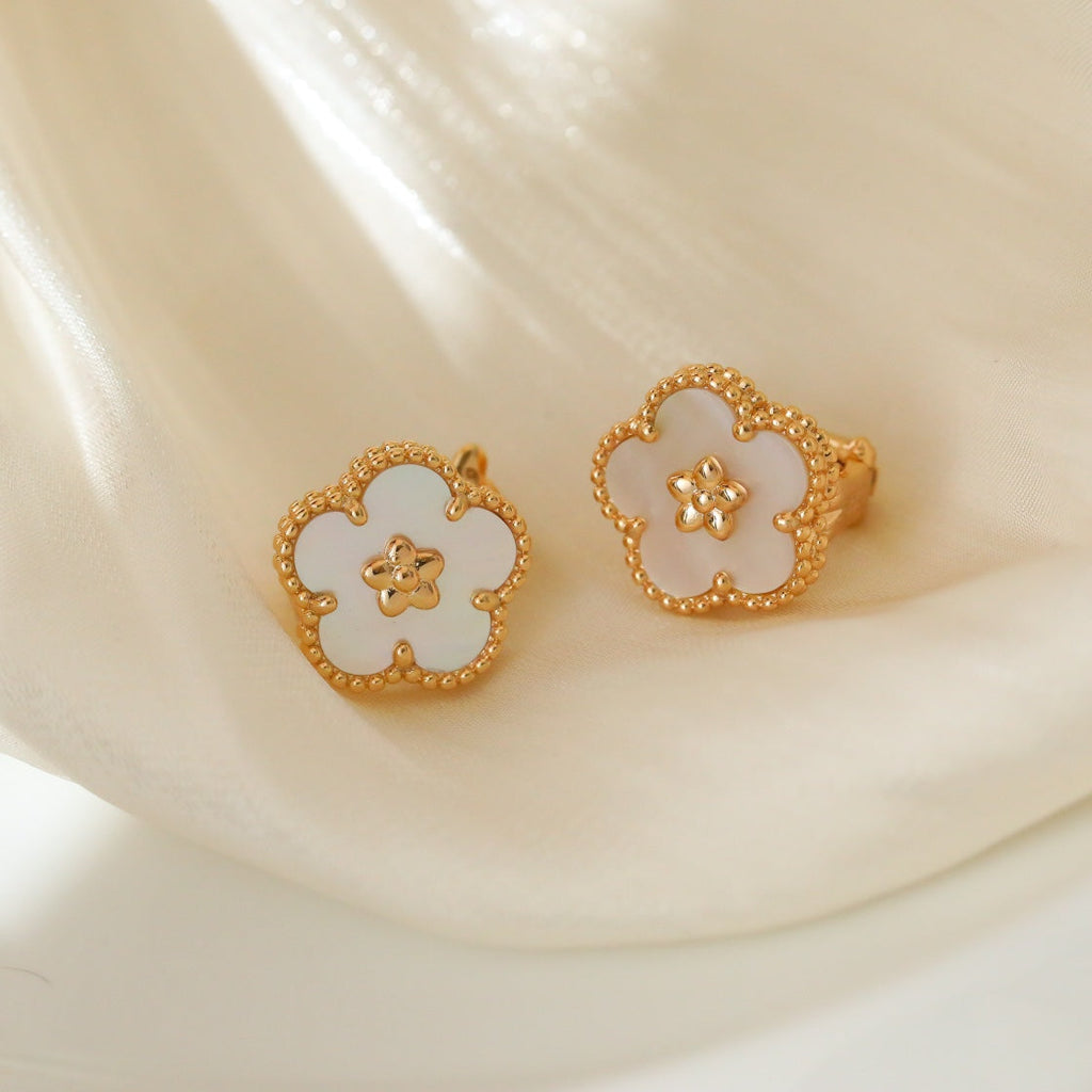 Van Cleef & Arpels LUCKY SPRING PINK GOLD MOP EARRINGS