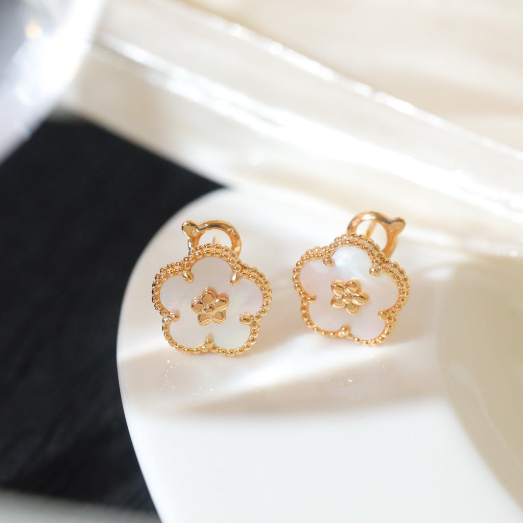 Van Cleef & Arpels LUCKY SPRING PINK GOLD MOP EARRINGS