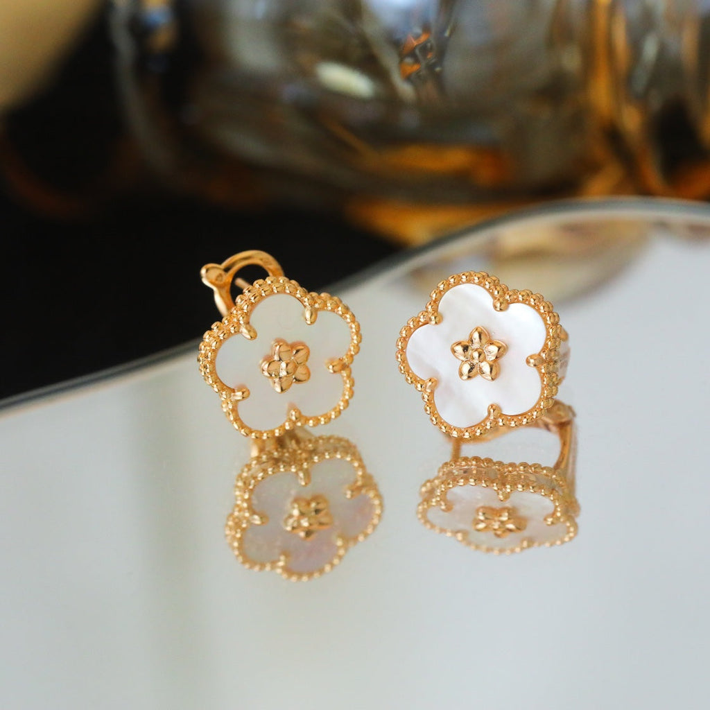 Van Cleef & Arpels LUCKY SPRING PINK GOLD MOP EARRINGS