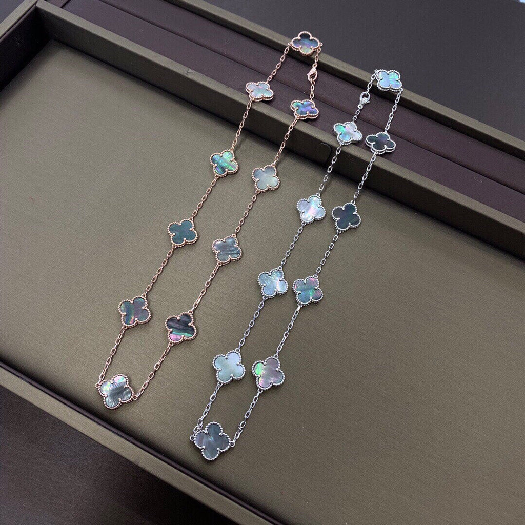 Van Cleef & Arpels CLOVER 10 MOTIFS DARK MOP NECKLACE
