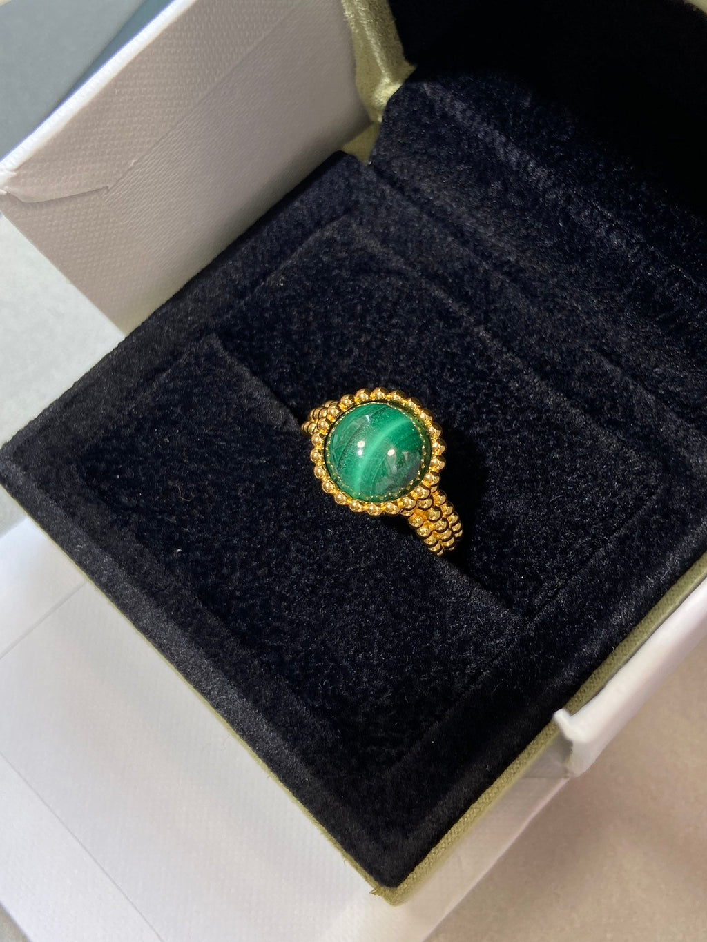 Van Cleef & Arpels COULEURS MALACHITE PINK GOLD RING