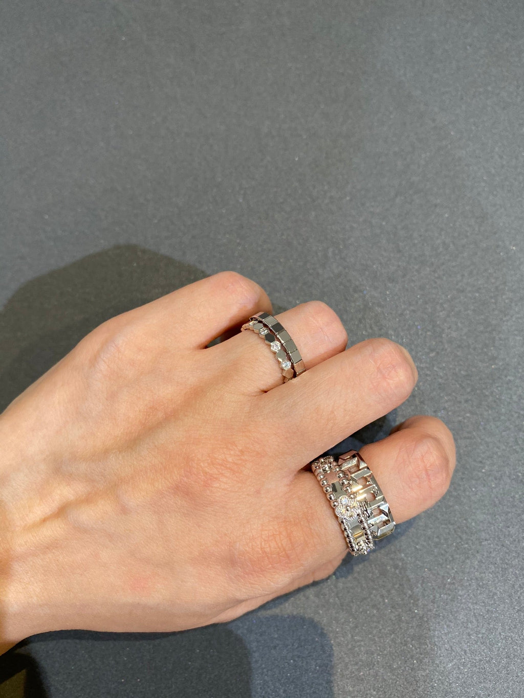 Van Cleef & Arpels PERLEE SILVER DIAMOND RING