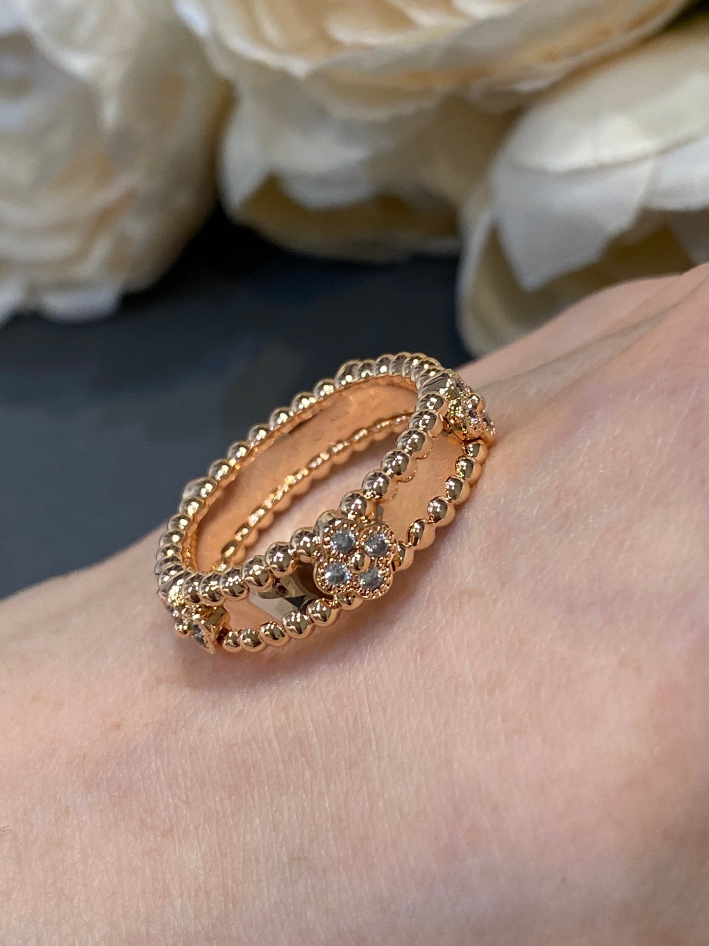 Van Cleef & Arpels PERLEE PINK GOLD DIAMOND RING