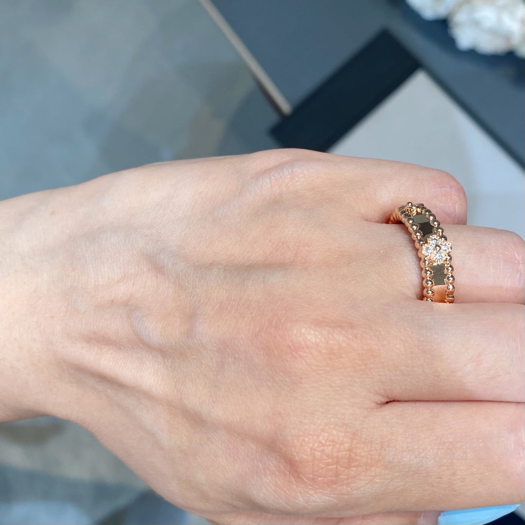 Van Cleef & Arpels PERLEE PINK GOLD DIAMOND RING