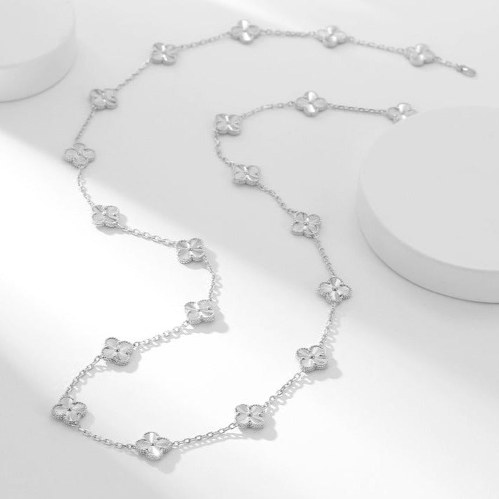 Van Cleef & Arpels CLOVER 20 MOTIF SILVER NECKLACE