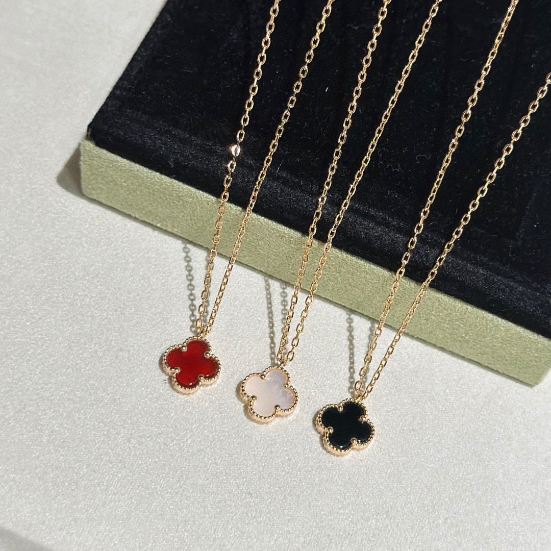 Van Cleef & Arpels CLOVER MINI PINK GOLD NECKLACE