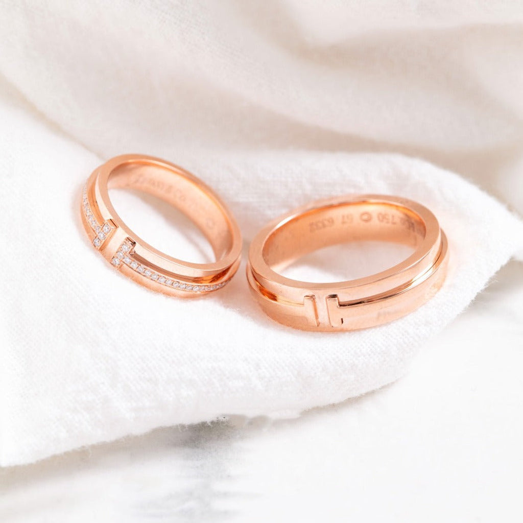 TIFFANY T PINK GOLD RING