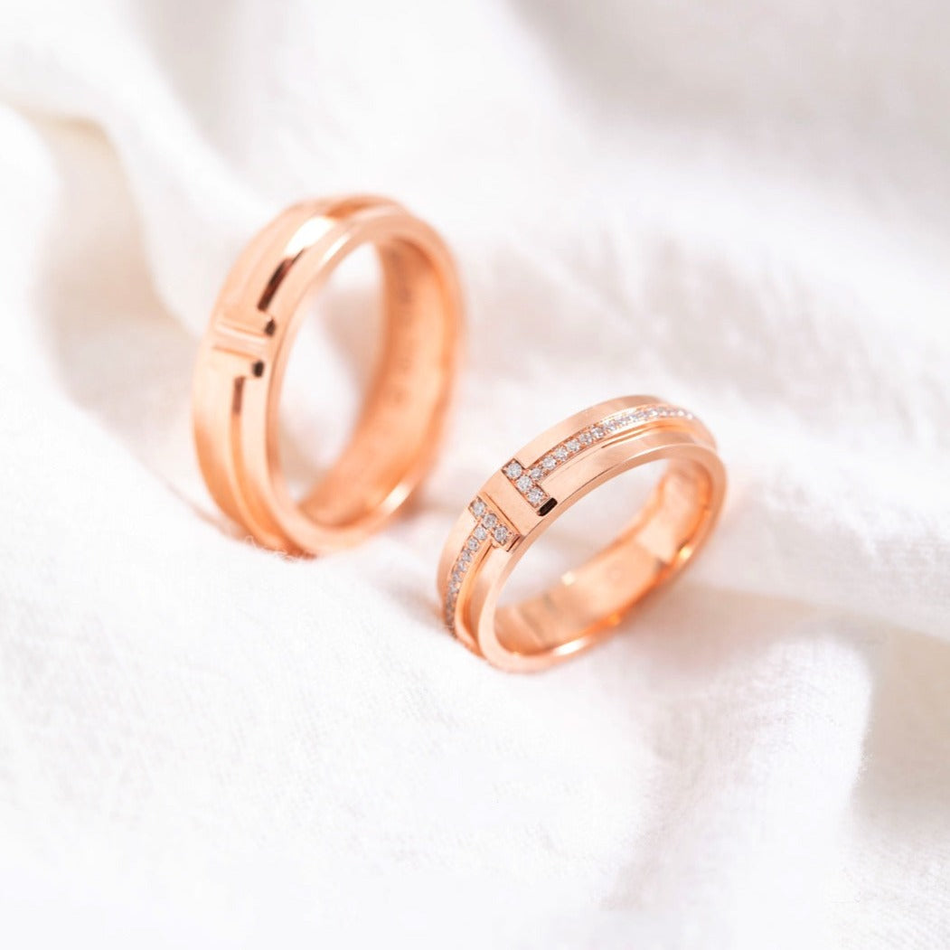 TIFFANY T PINK GOLD RING
