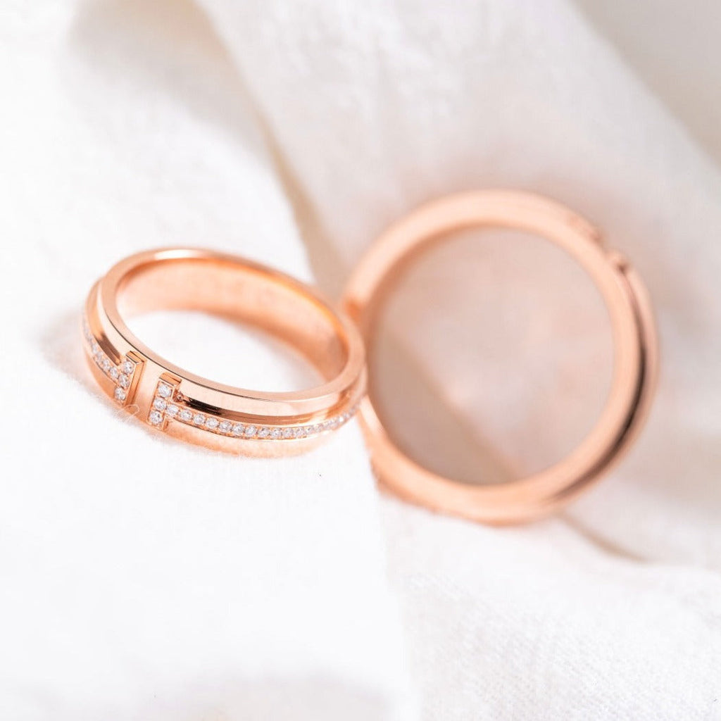TIFFANY T PINK GOLD RING
