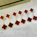 Van Cleef & Arpels CLOVER 2 MOTIF CARNELIAN EARRINGS