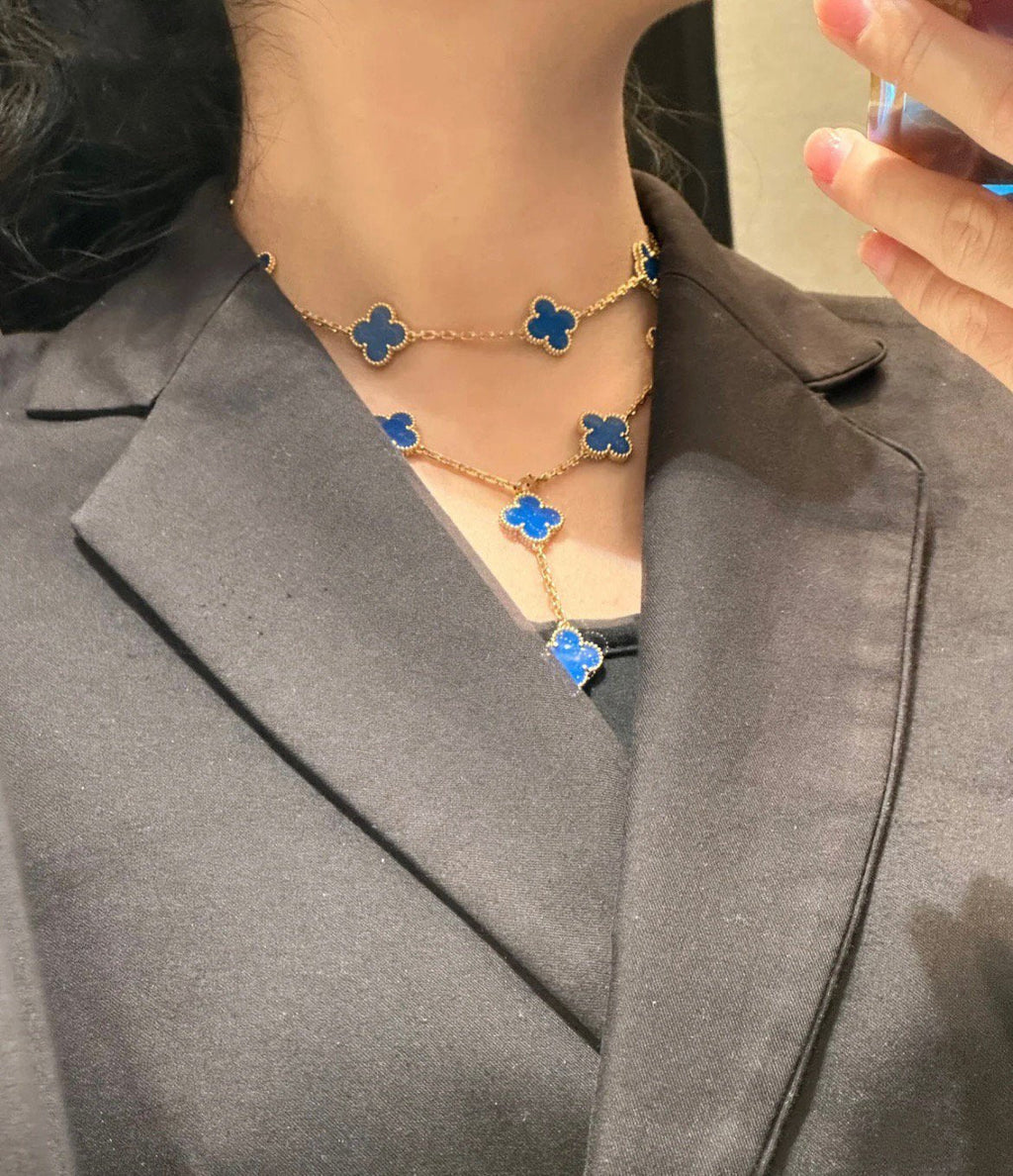 Van Cleef & Arpels CLOVER 20 MOTIF AGATE 86CM NECKLACE