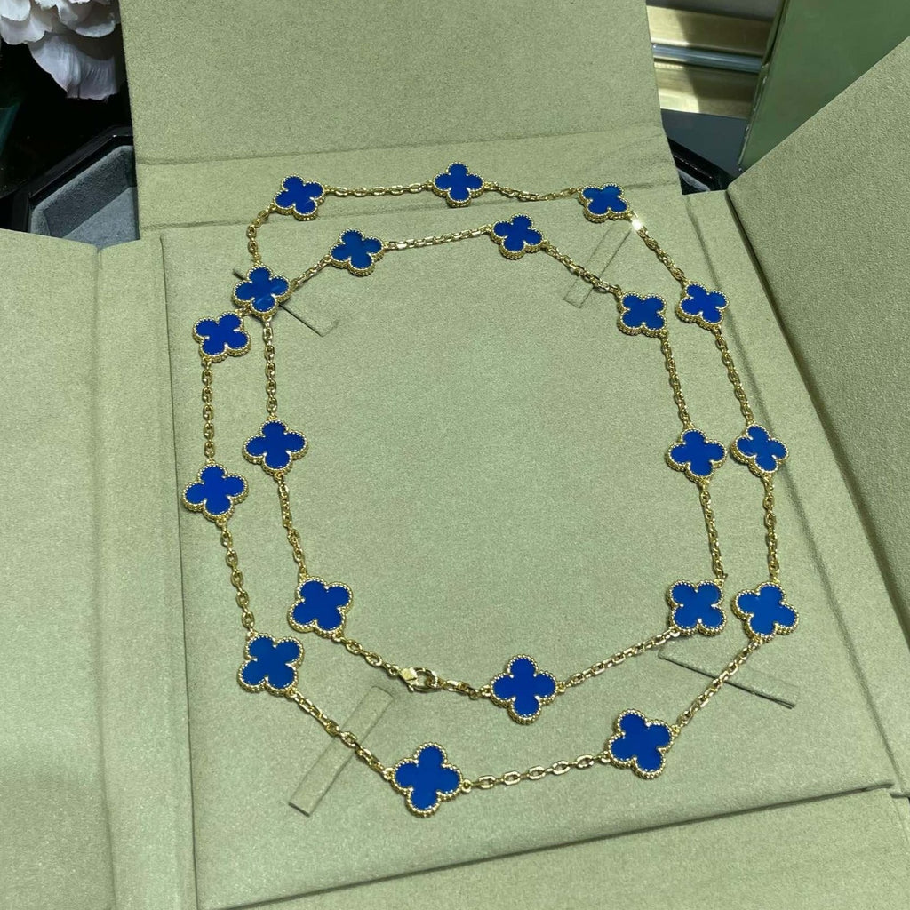 Van Cleef & Arpels CLOVER 20 MOTIF AGATE 86CM NECKLACE