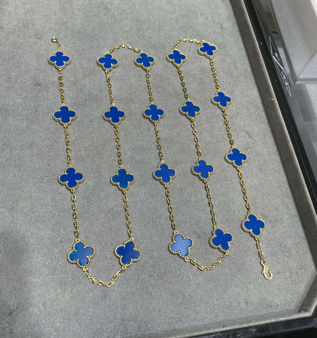 Van Cleef & Arpels CLOVER 20 MOTIF AGATE 86CM NECKLACE