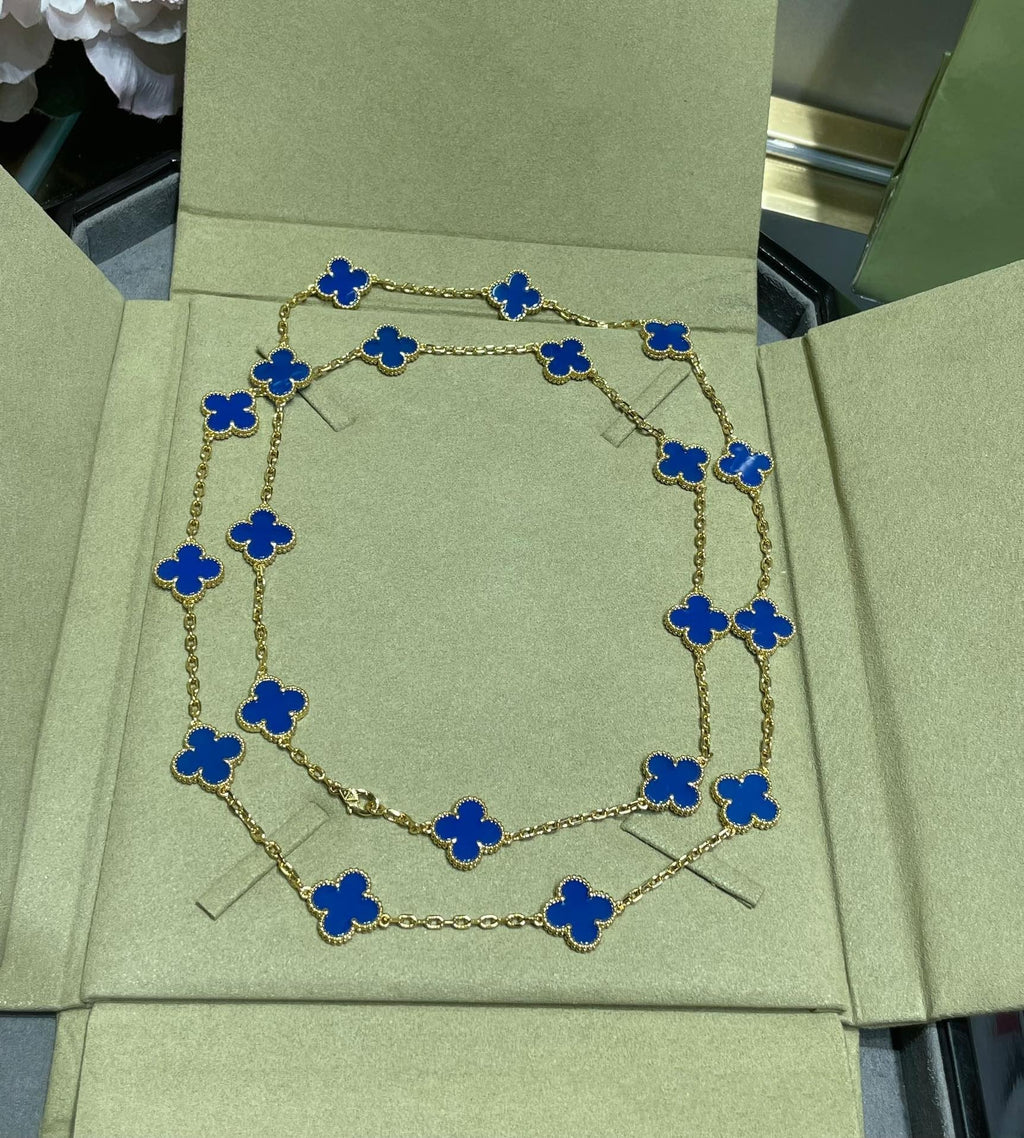Van Cleef & Arpels CLOVER 20 MOTIF AGATE 86CM NECKLACE