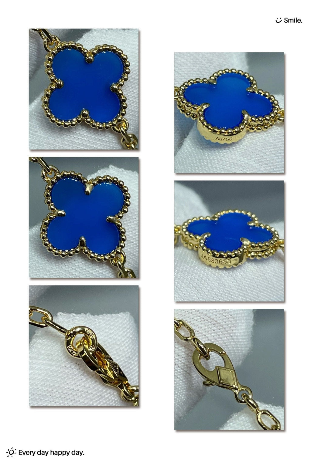 Van Cleef & Arpels CLOVER 20 MOTIF AGATE 86CM NECKLACE