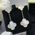 Van Cleef & Arpels CLOVER MOP 2 MOTIFS SILVER EARRINGS