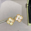 Van Cleef & Arpels CLOVER PINK MOP 1 DIAMOND STUD EARRINGS