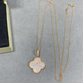Van Cleef & Arpels CLOVER LARGE PEDANT DIAMOND PAVED LONG NECKLACE
