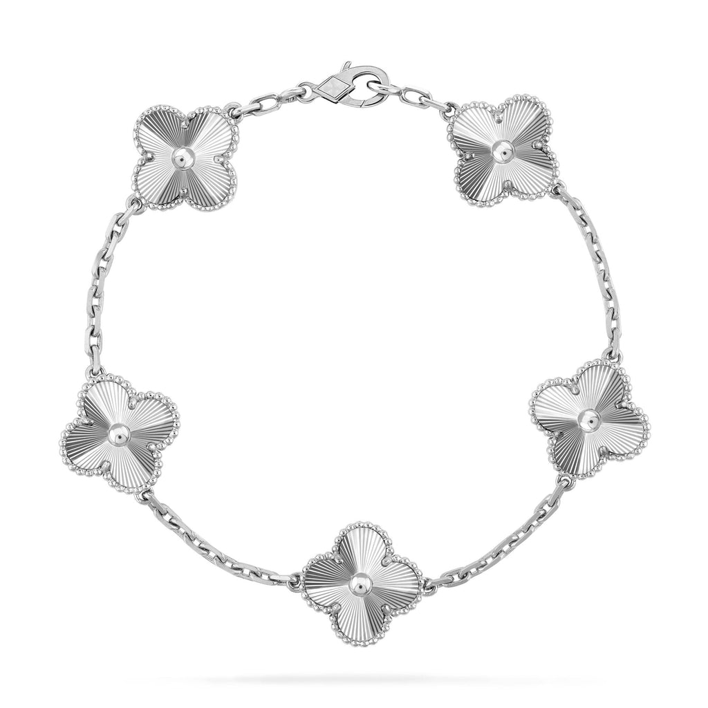 Van Cleef & Arpels CLOVER 5 MOTIF SILVER BRACELET