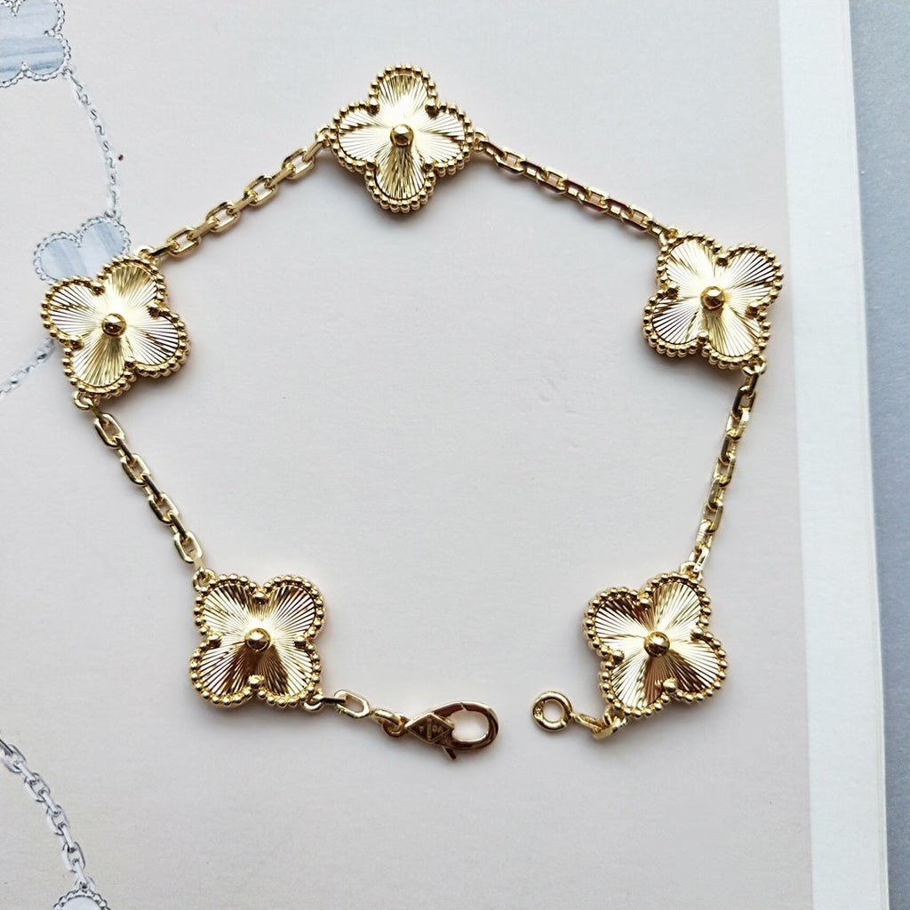 Van Cleef & Arpels CLOVER 5 MOTIF PINK GOLD BRACELET