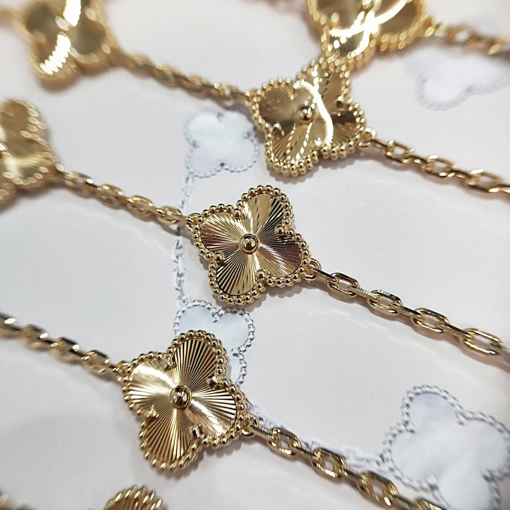 Van Cleef & Arpels CLOVER 5 MOTIF PINK GOLD BRACELET